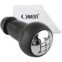 OBEST Pomos de Palanca de Cambios Palanca de velocidad del coche B3506DB (Negro&amp-Plata)